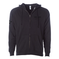 Full-Zip Black Hooded Sweatshirt Unisex